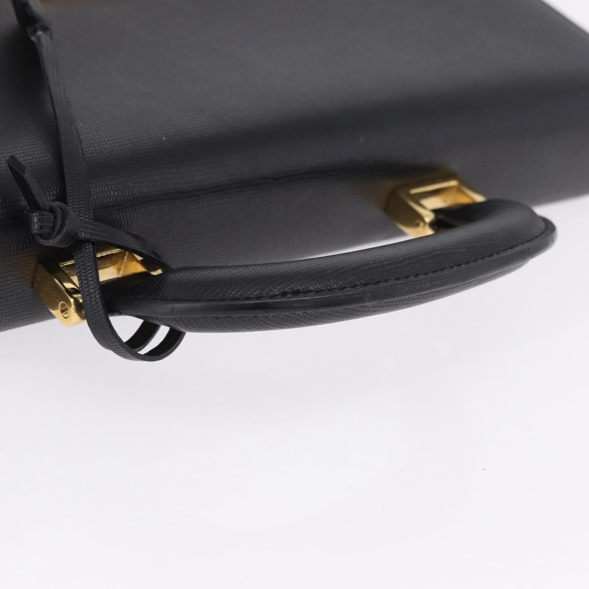 CELINE Business Bag Leather Black Gold Auth bs36942A