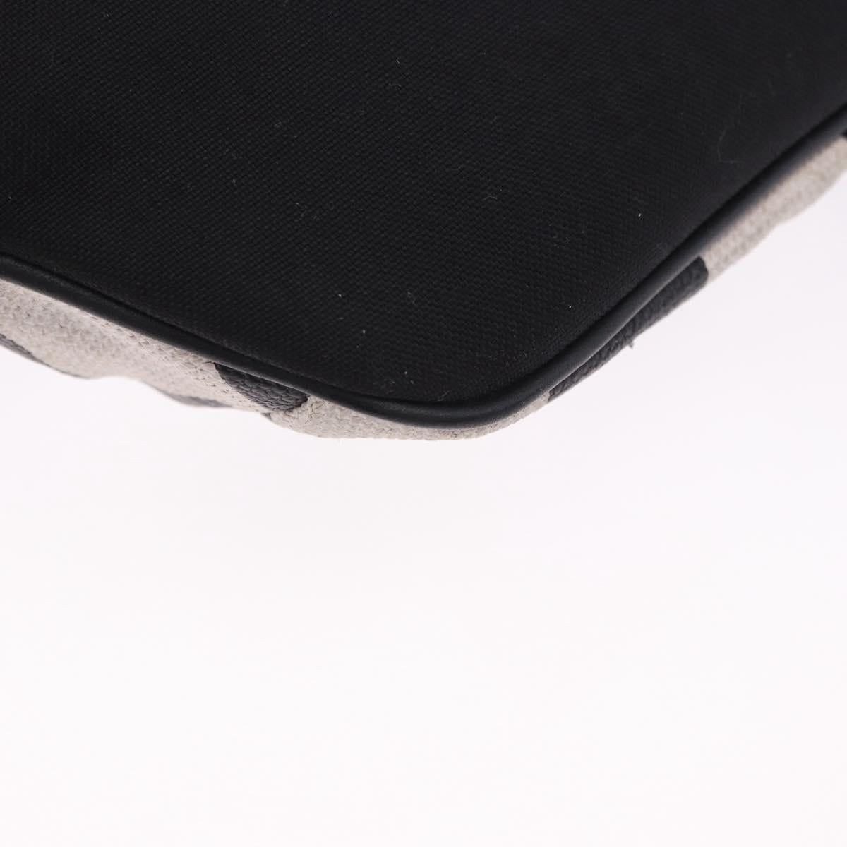SAINT LAURENT Waist Bag Coated Canvas White Black Auth bs36944