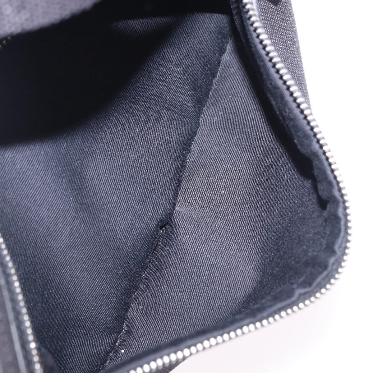 SAINT LAURENT Waist Bag Coated Canvas White Black Auth bs36944