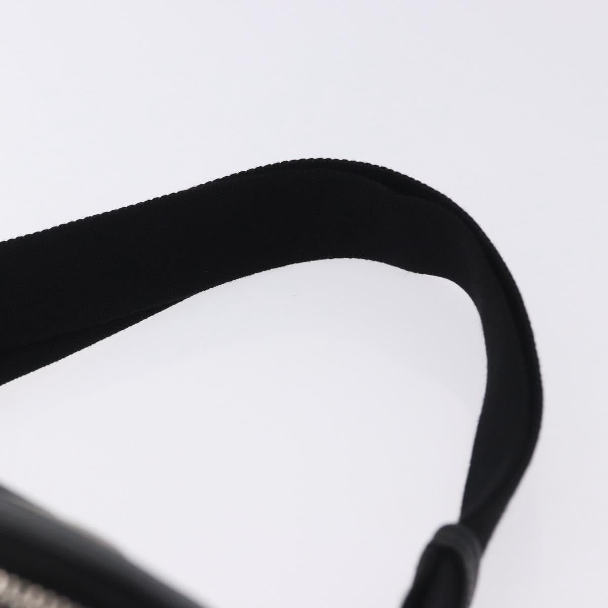 SAINT LAURENT Waist Bag Coated Canvas White Black Auth bs36944