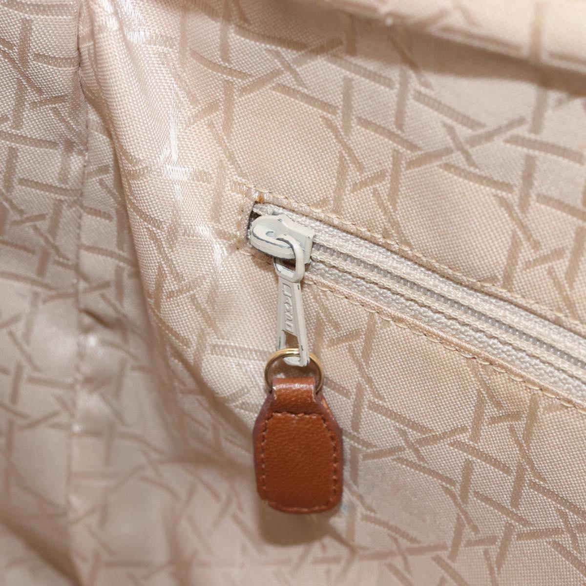 Christian Dior Canage Hand Bag Leather Brown Gold Auth bs36947