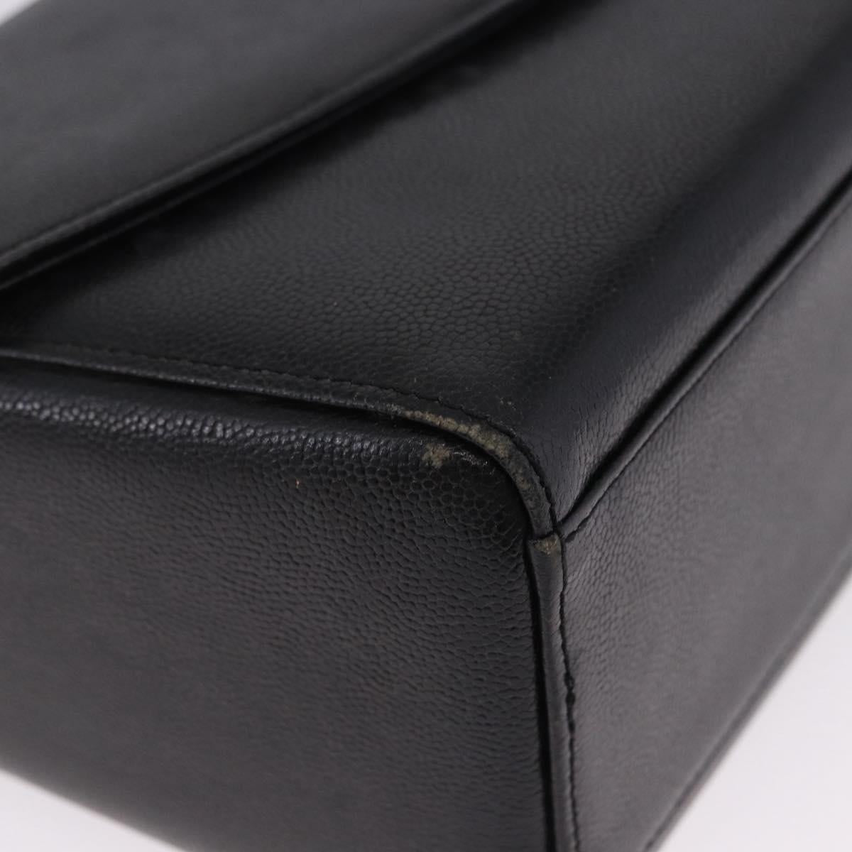 GIVENCHY Hand Bag Leather 2way Black Gold Auth bs36948