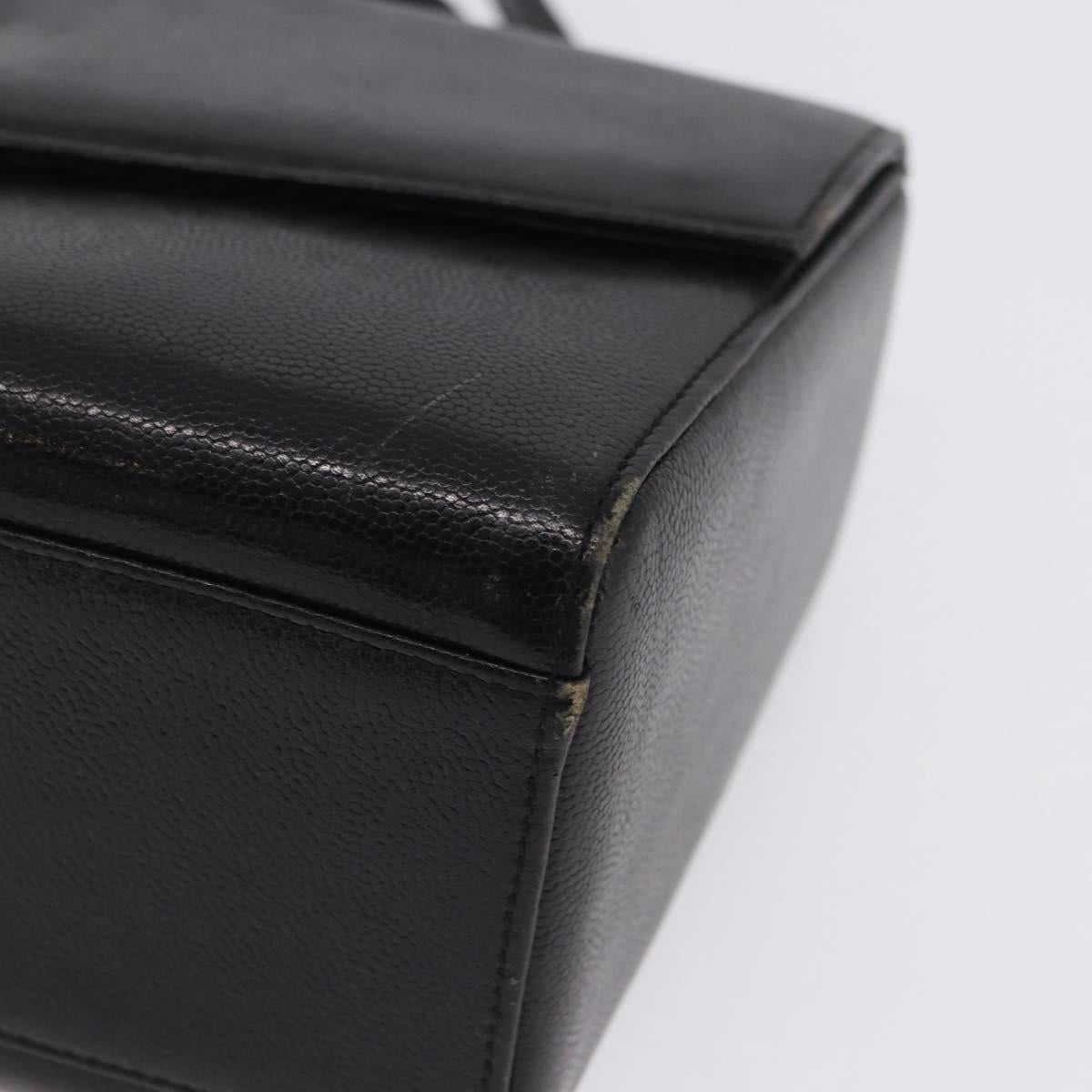 GIVENCHY Hand Bag Leather 2way Black Gold Auth bs36948