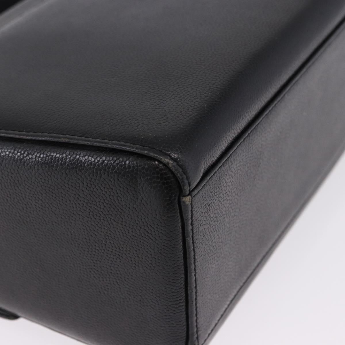 GIVENCHY Hand Bag Leather 2way Black Gold Auth bs36948