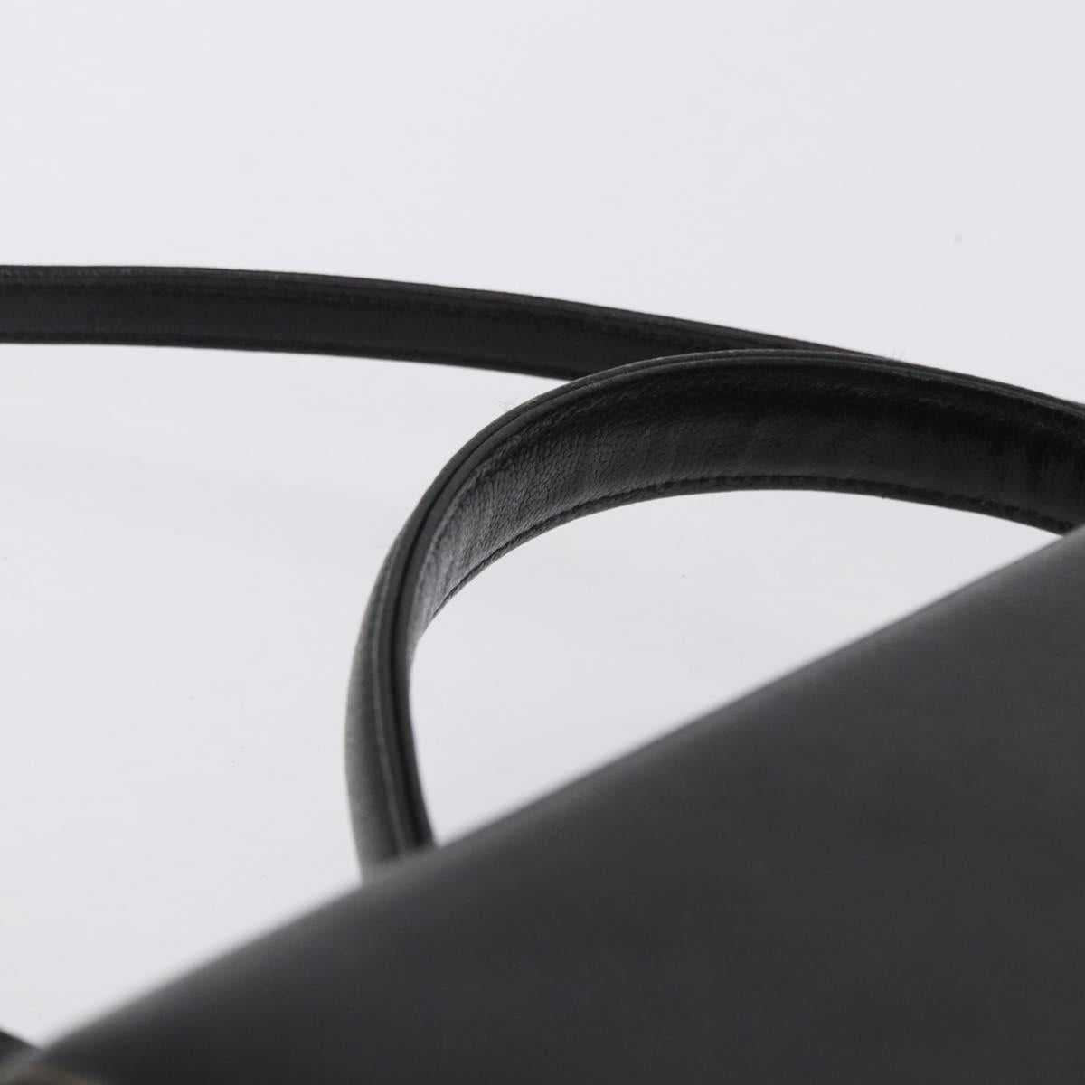 GIVENCHY Hand Bag Leather 2way Black Gold Auth bs36948