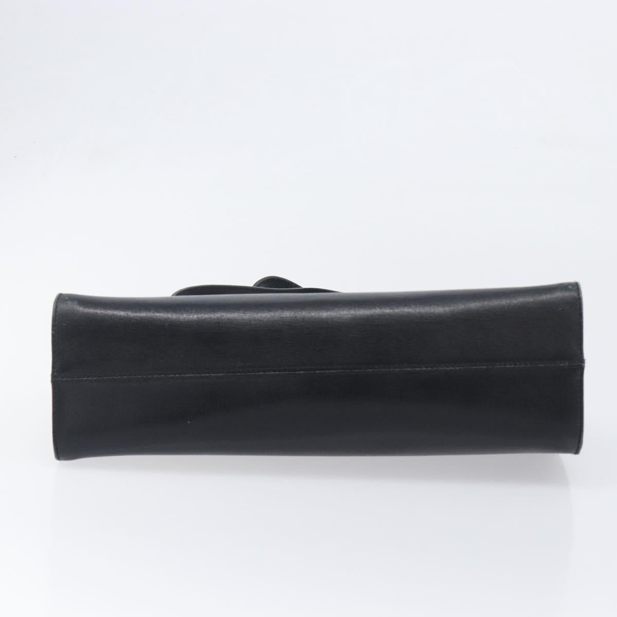 Salvatore Ferragamo Hand Bag Leather Black Gold Auth bs36950