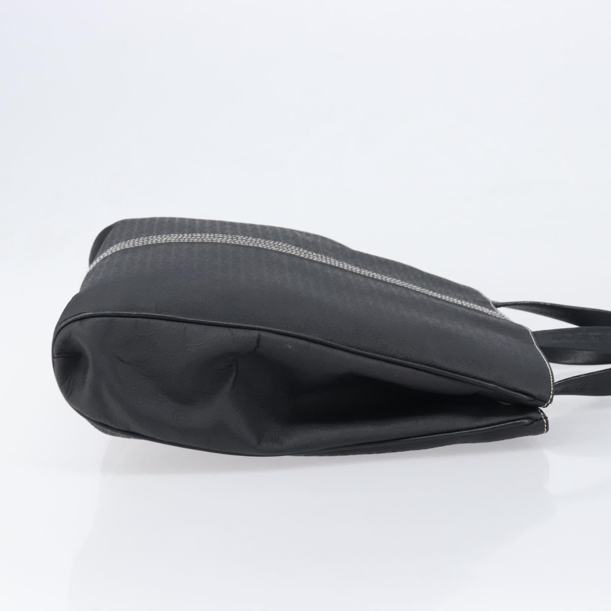 LOEWE Tote Bag Canvas PVC Black Silver Auth bs36953