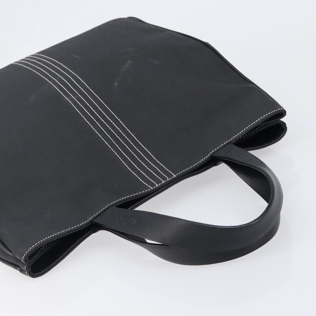 LOEWE Tote Bag Canvas PVC Black Silver Auth bs36953