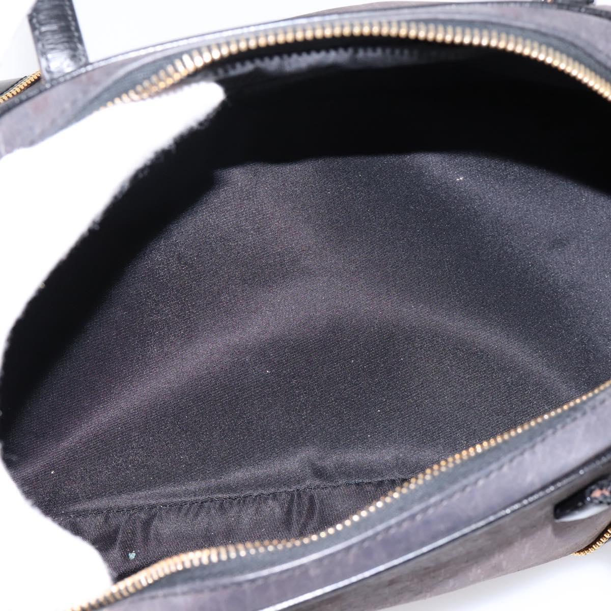 Christian Dior Trotter Canvas Hand Bag Black Gold Auth bs36954