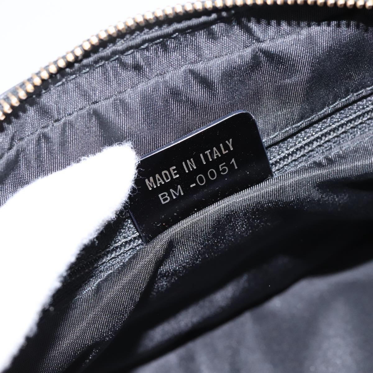 Christian Dior Trotter Canvas Hand Bag Black Gold Auth bs36954