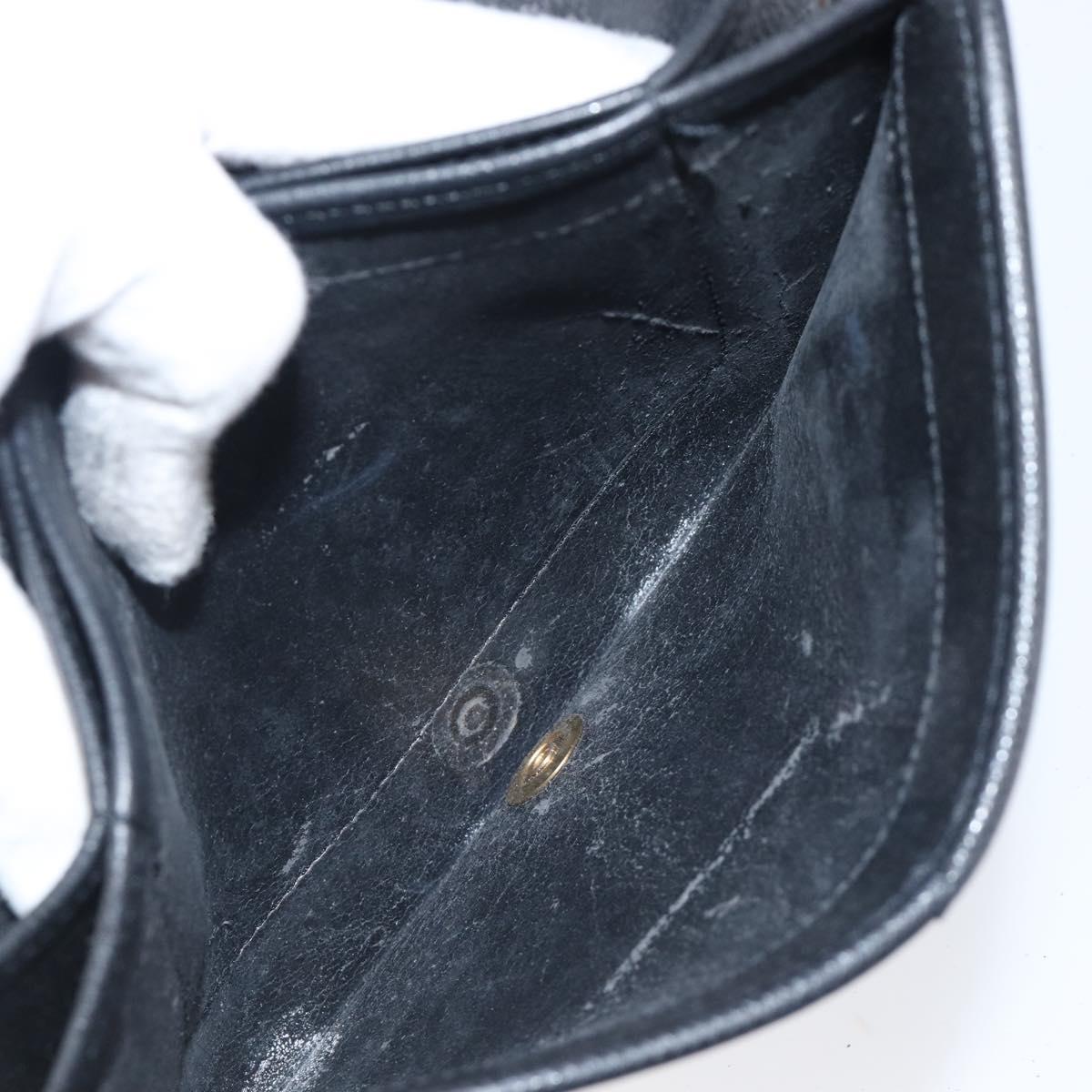 Christian Dior Honeycomb Canvas Shoulder Bag PVC Black Gold Auth bs36955