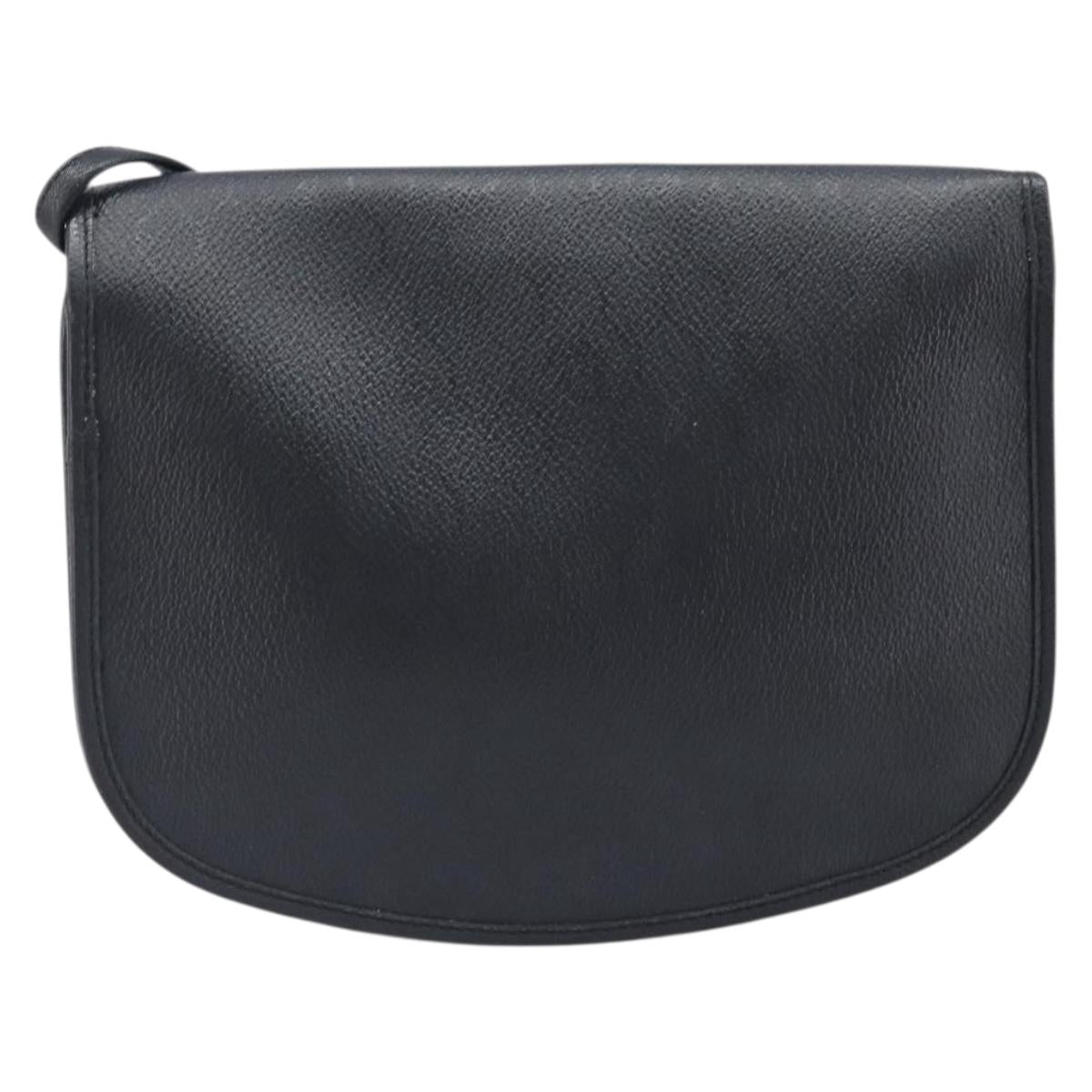 Christian Dior Honeycomb Canvas Shoulder Bag PVC Black Gold Auth bs36955