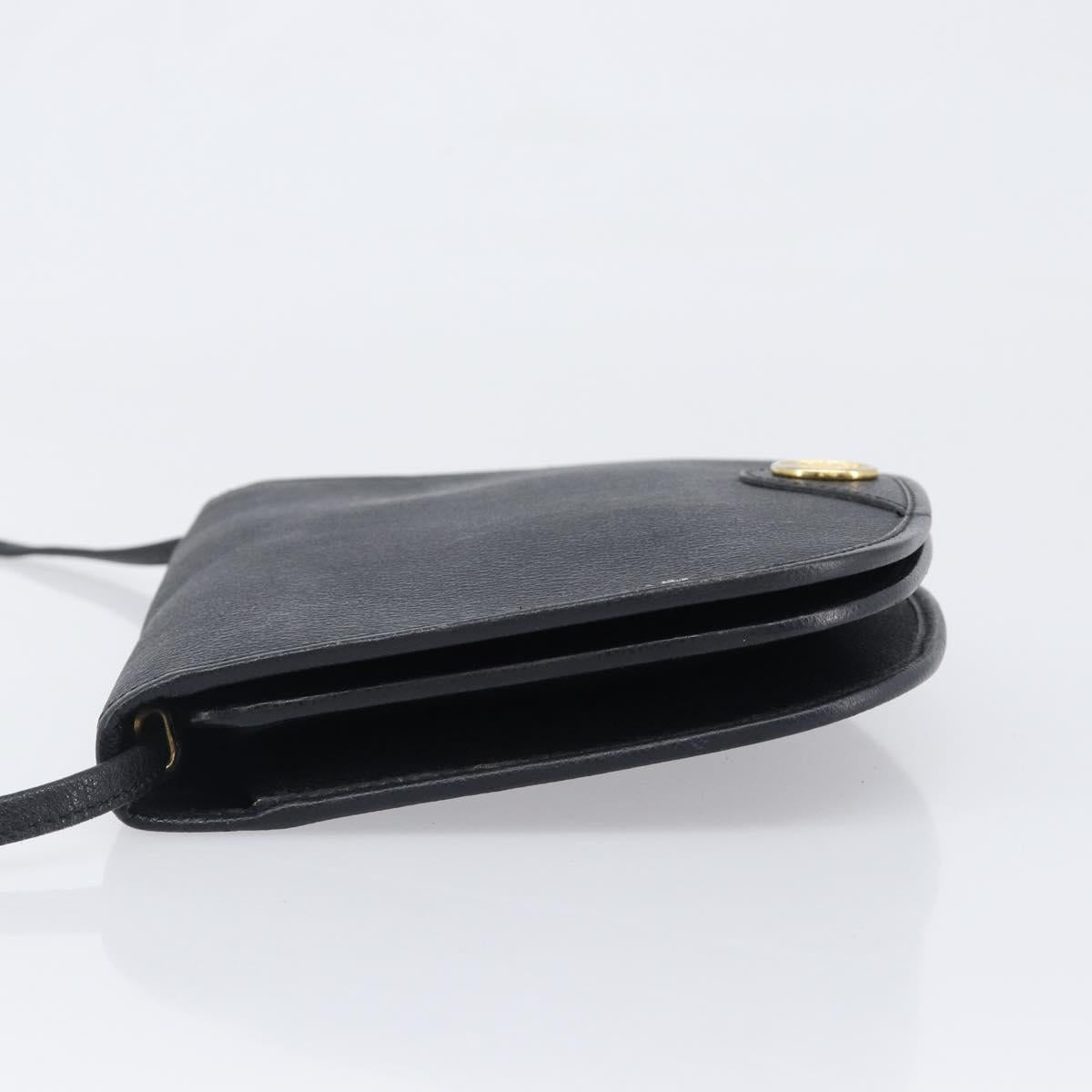 Christian Dior Honeycomb Canvas Shoulder Bag PVC Black Gold Auth bs36955