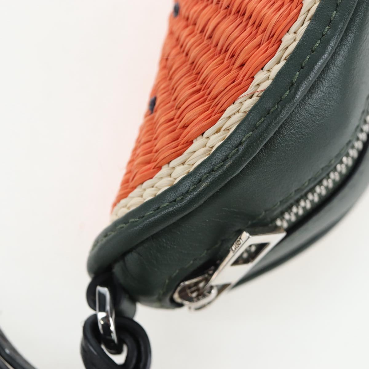 LOEWE Coin Purse Raffia Paula's Visa Collection Orange Auth bs36956M