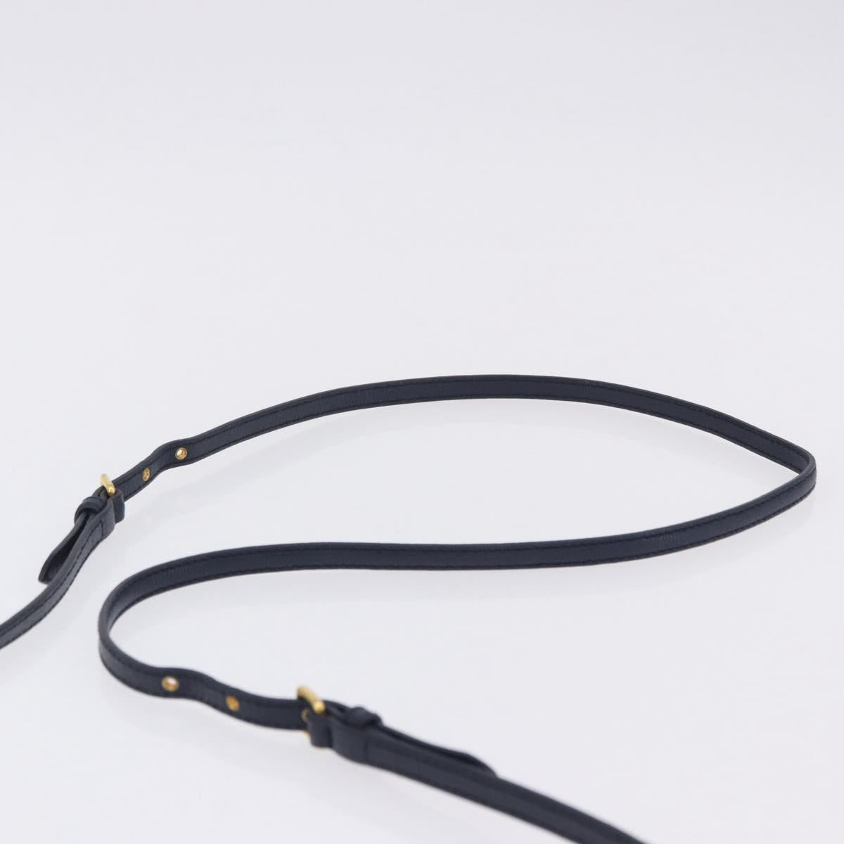 Miu Miu Chain Shoulder Bag Leather Blue Gold Auth bs36957A