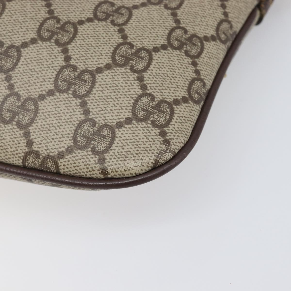 GUCCI GG Supreme Web Sherry Line Bag PVC Beige Gold 904 02 047 Auth bs36959