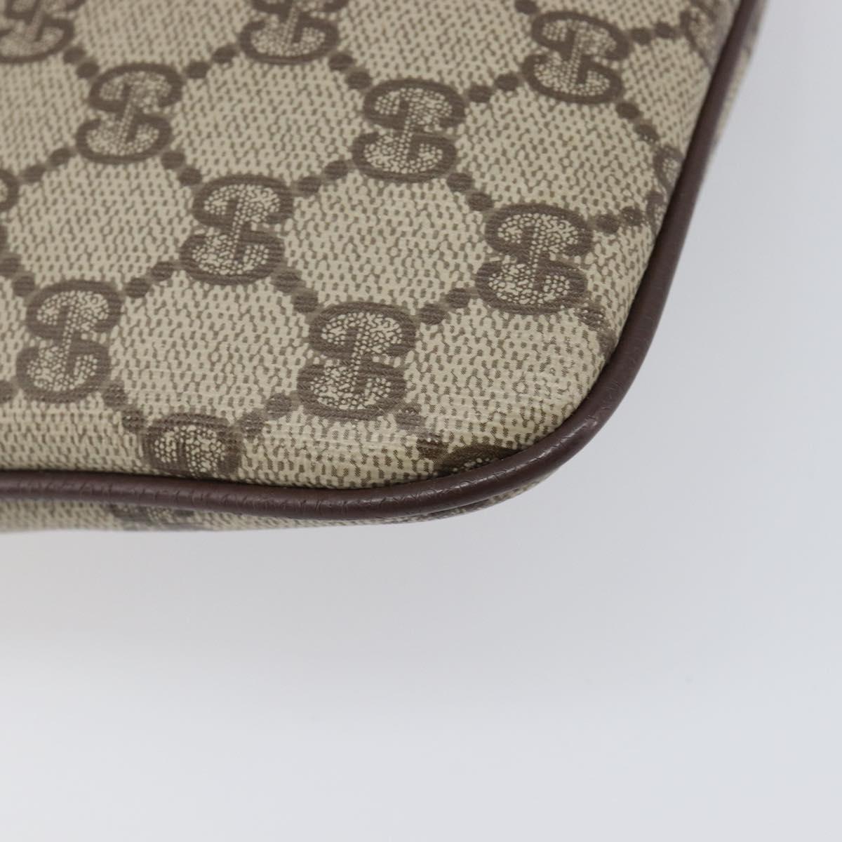 GUCCI GG Supreme Web Sherry Line Bag PVC Beige Gold 904 02 047 Auth bs36959