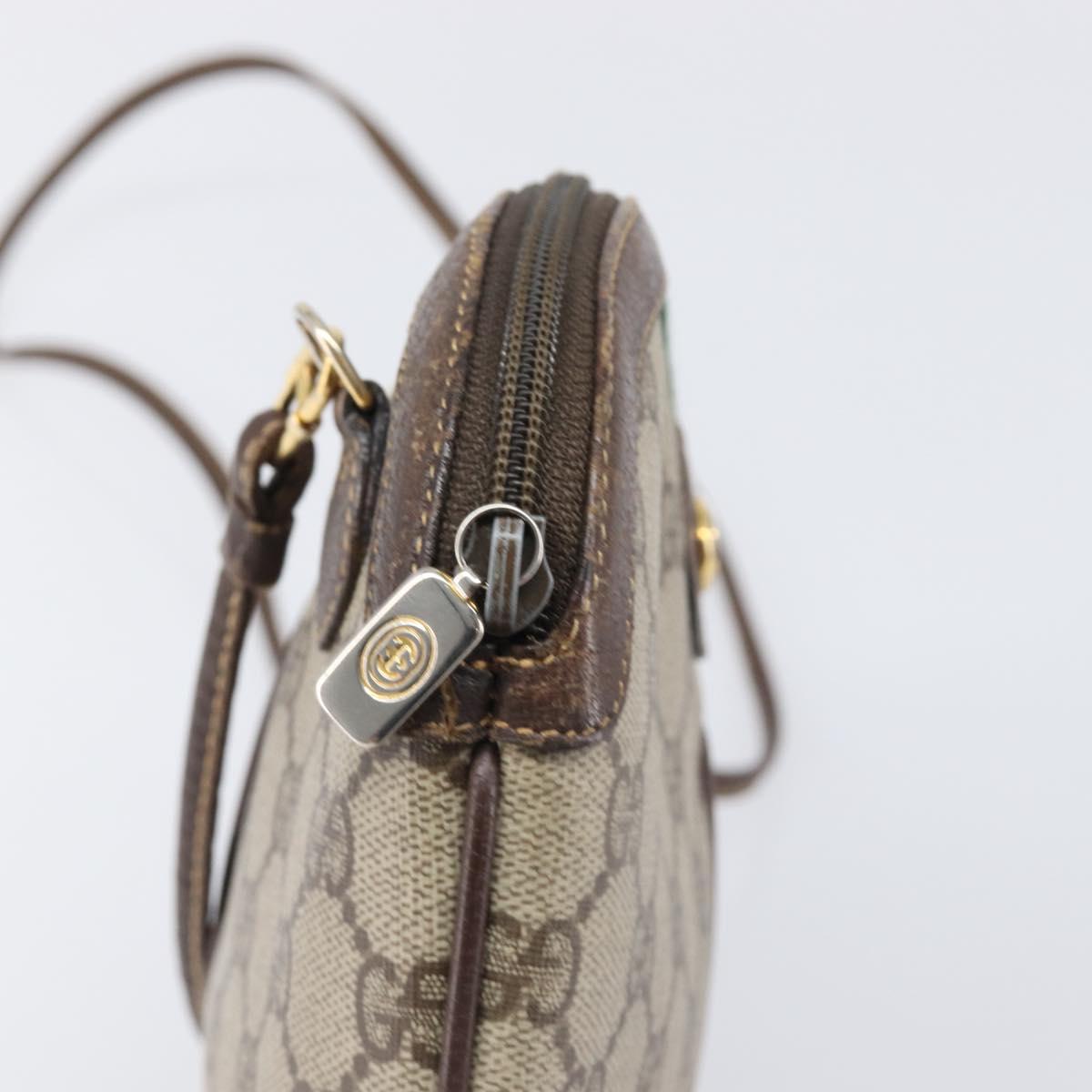 GUCCI GG Supreme Web Sherry Line Bag PVC Beige Gold 904 02 047 Auth bs36959