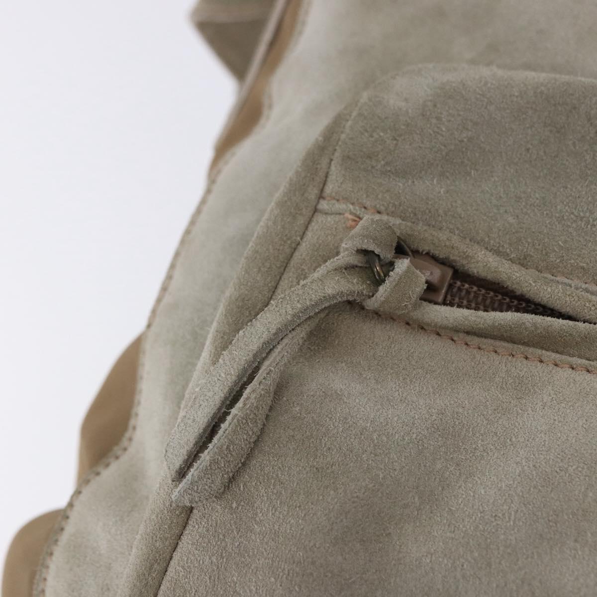 PRADA Shoulder Bag Suede Beige Auth bs36960