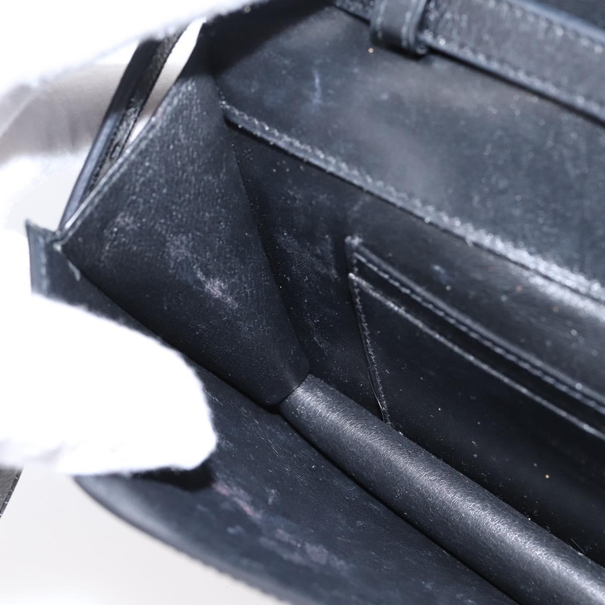 SAINT LAURENT Shoulder Bag Leather Black Gold Auth bs36963