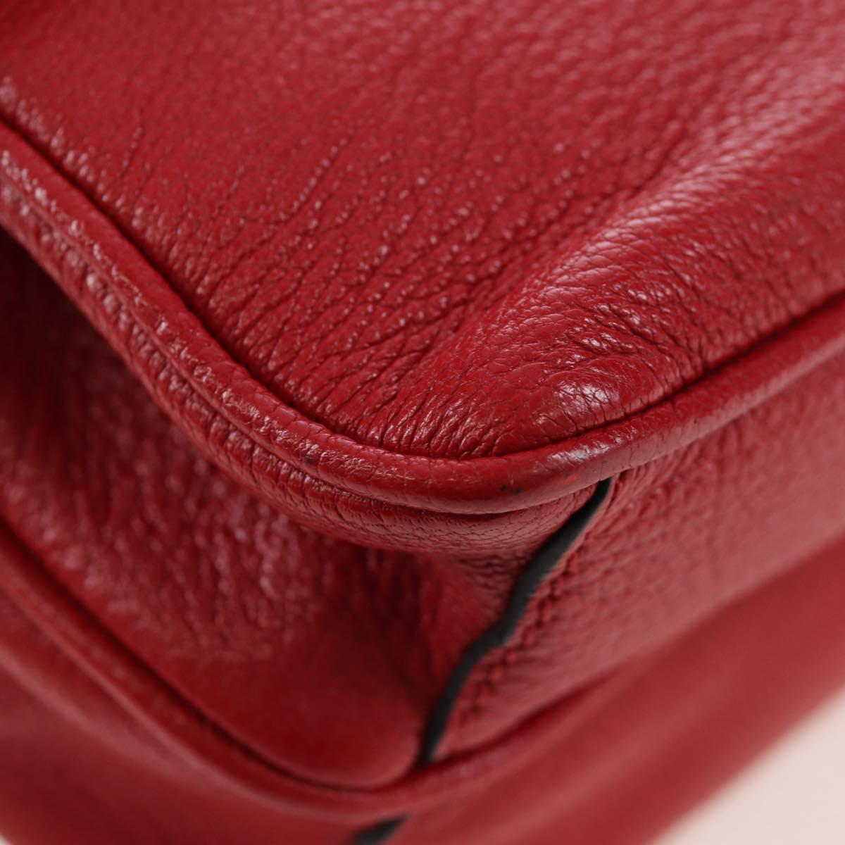Miu Miu Shoulder Bag Leather Red Gold Auth bs36964V