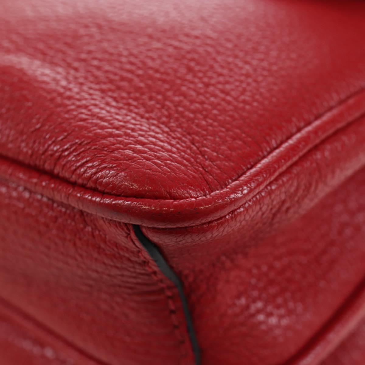 Miu Miu Shoulder Bag Leather Red Gold Auth bs36964V