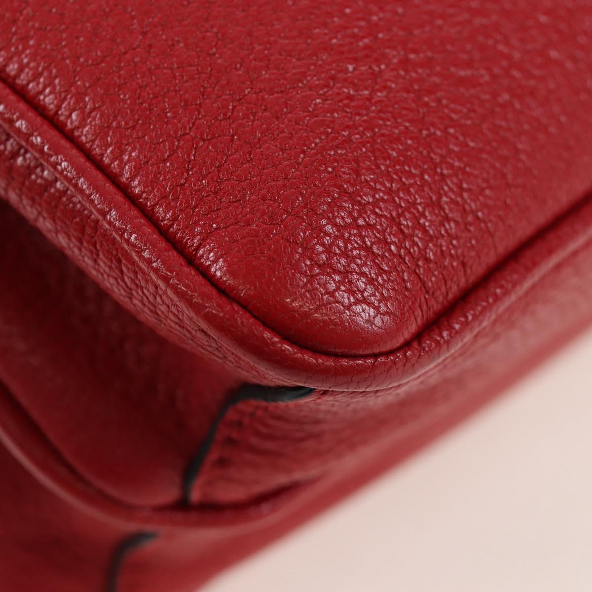 Miu Miu Shoulder Bag Leather Red Gold Auth bs36964V