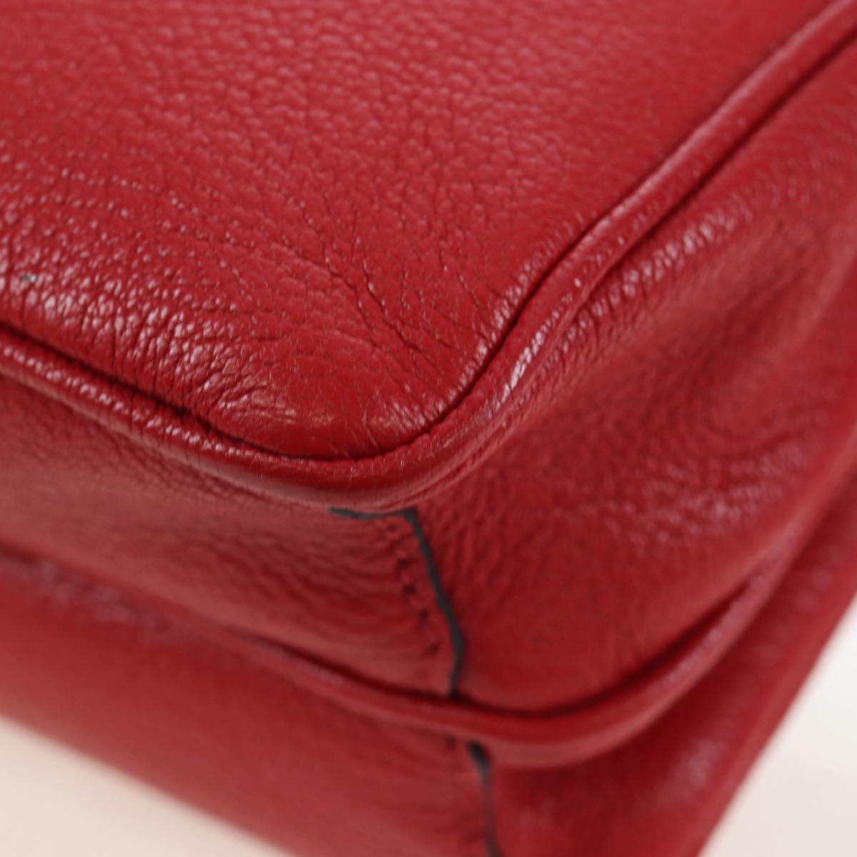 Miu Miu Shoulder Bag Leather Red Gold Auth bs36964V