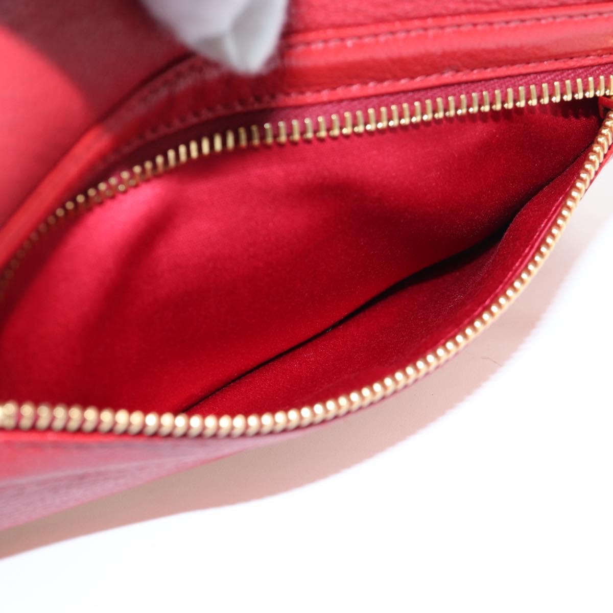 Miu Miu Shoulder Bag Leather Red Gold Auth bs36964V