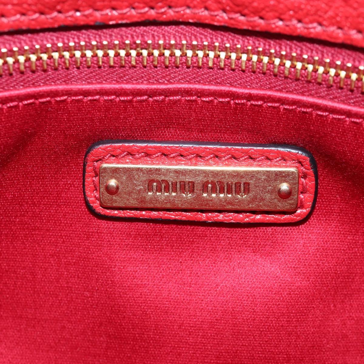 Miu Miu Shoulder Bag Leather Red Gold Auth bs36964V