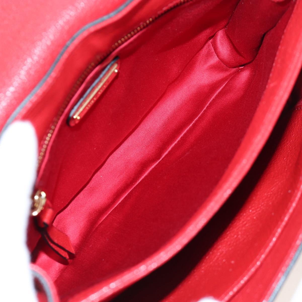 Miu Miu Shoulder Bag Leather Red Gold Auth bs36964V