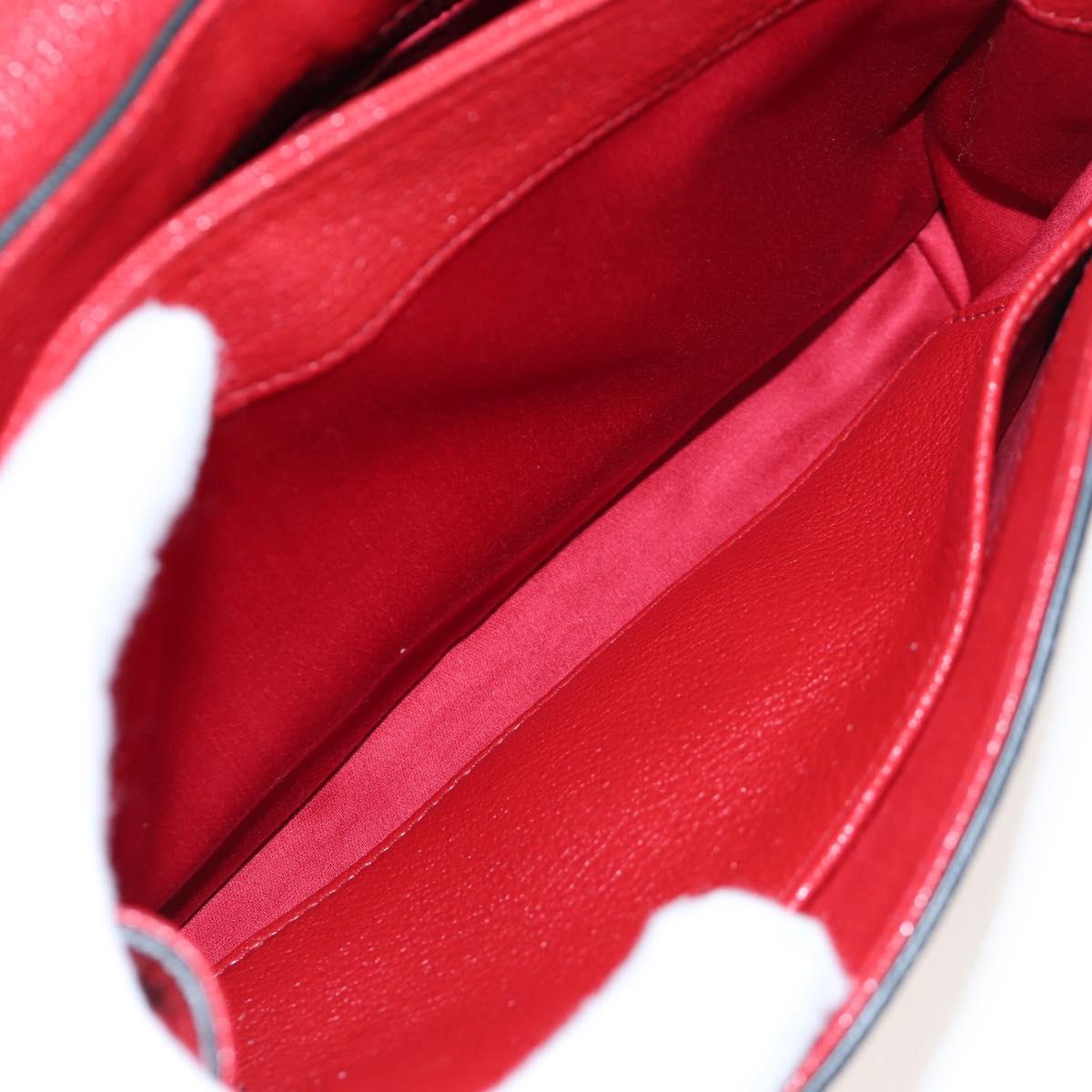 Miu Miu Shoulder Bag Leather Red Gold Auth bs36964V