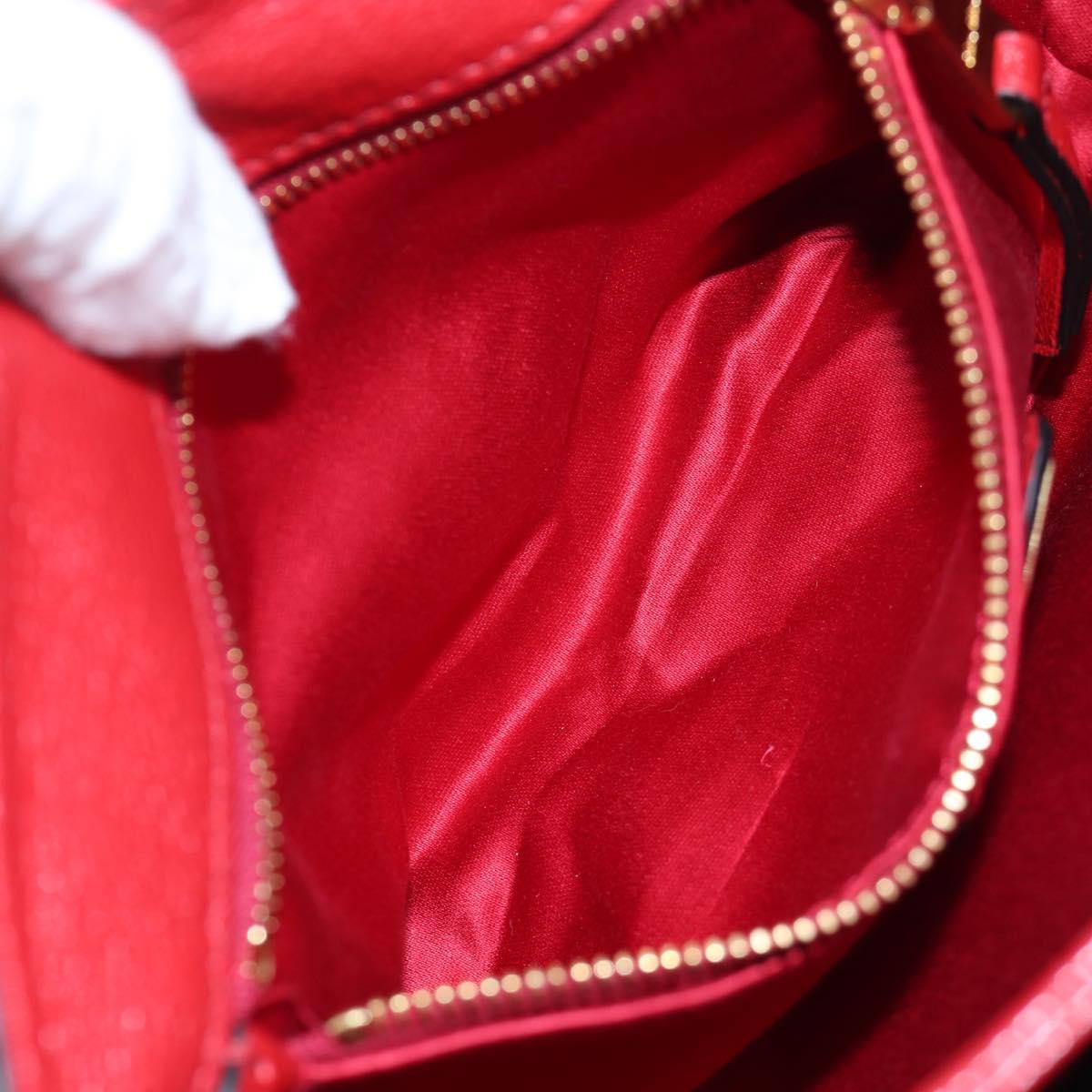 Miu Miu Shoulder Bag Leather Red Gold Auth bs36964V