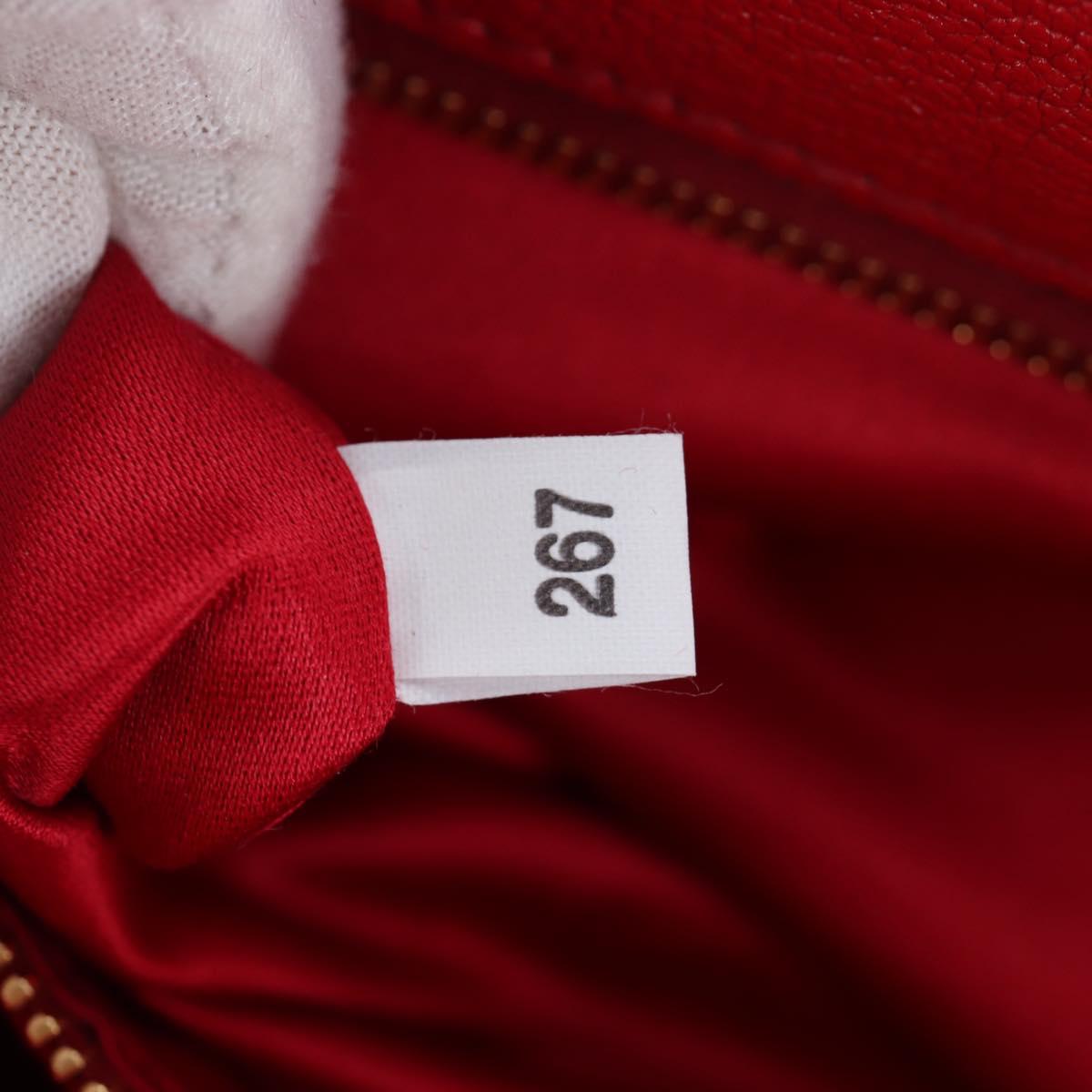 Miu Miu Shoulder Bag Leather Red Gold Auth bs36964V