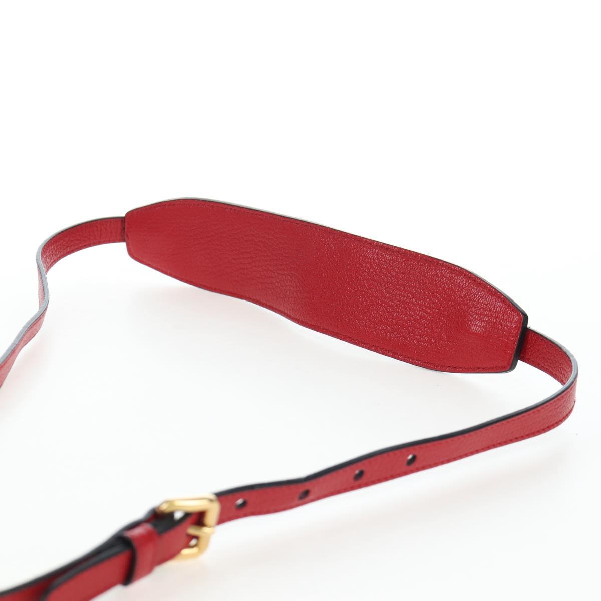 Miu Miu Shoulder Bag Leather Red Gold Auth bs36964V