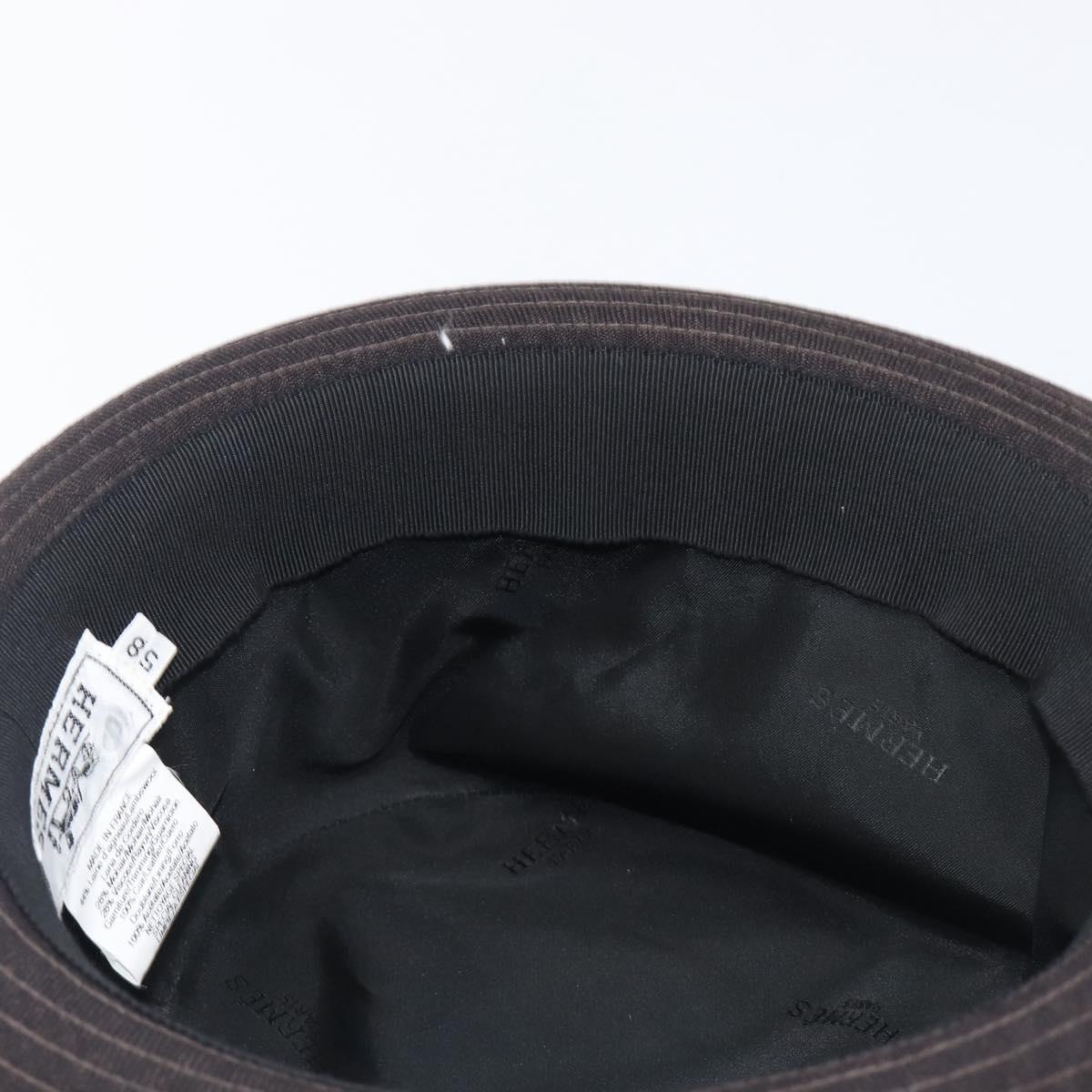 HERMES Bucket Hat Wool Black Auth bs36965