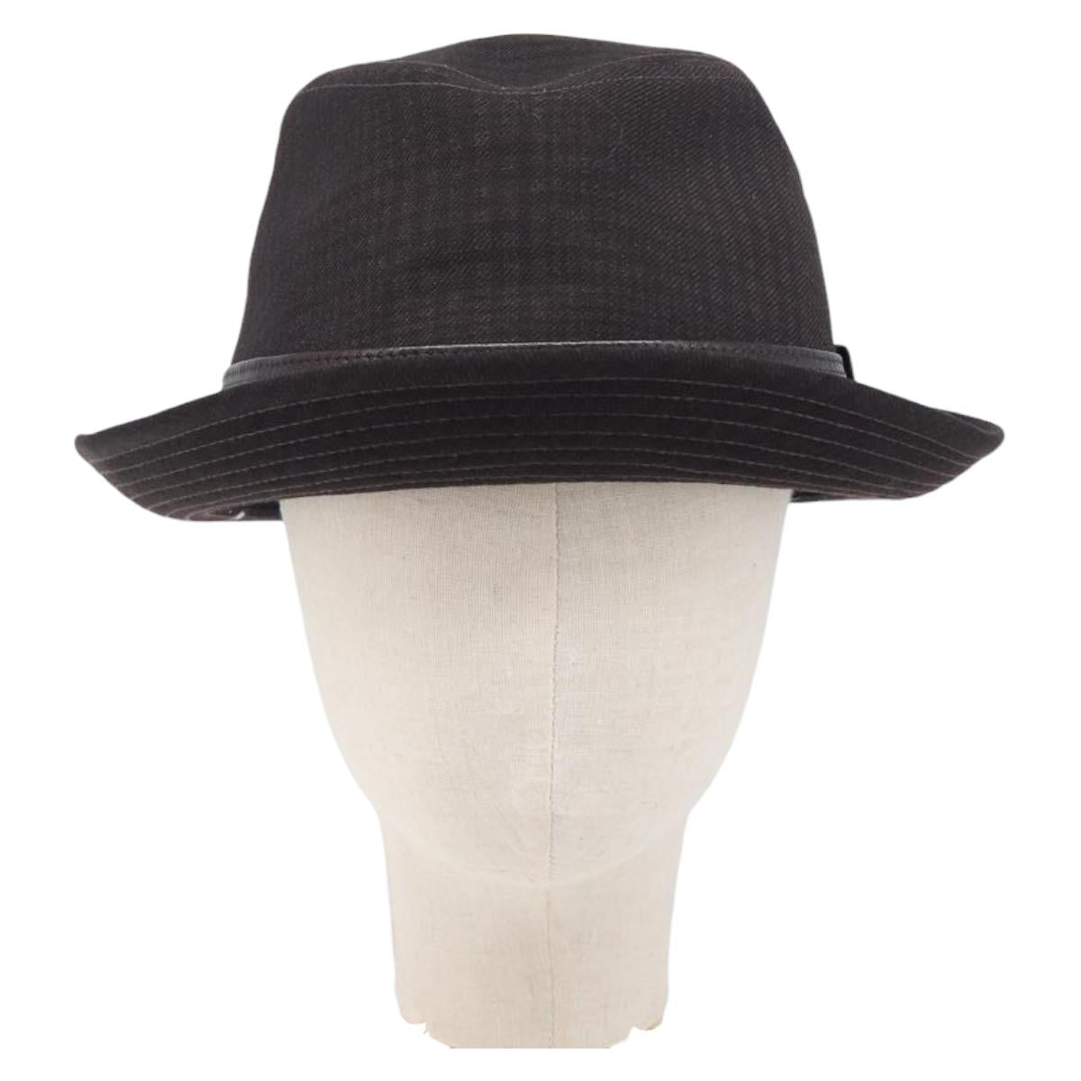 HERMES Bucket Hat Wool Black Auth bs36965