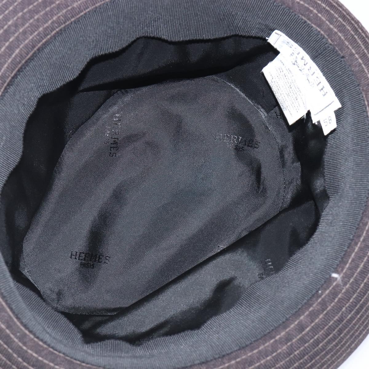 HERMES Bucket Hat Wool Black Auth bs36965