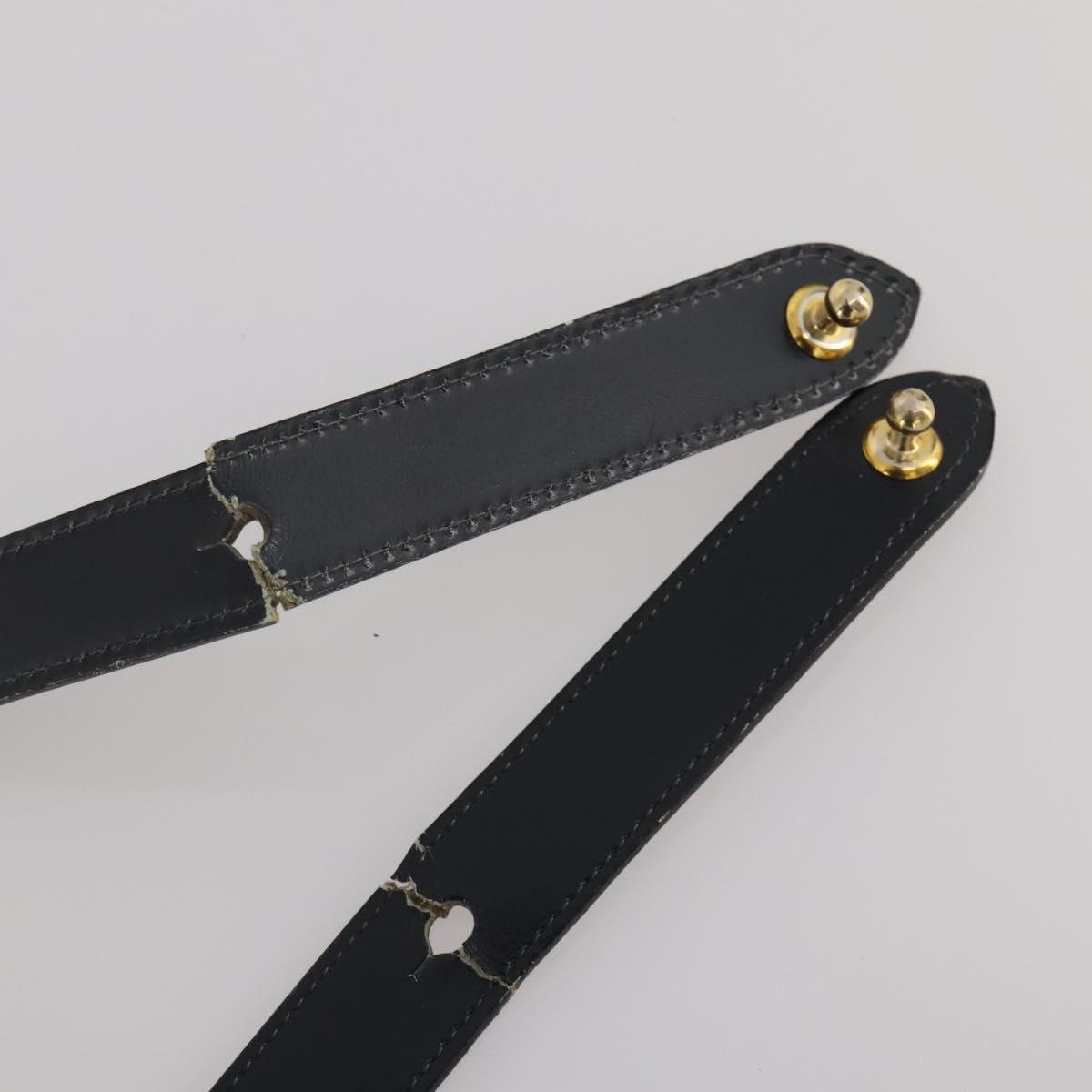 Christian Dior Trotter Canvas Shoulder Bag Navy Gold Auth bs36975