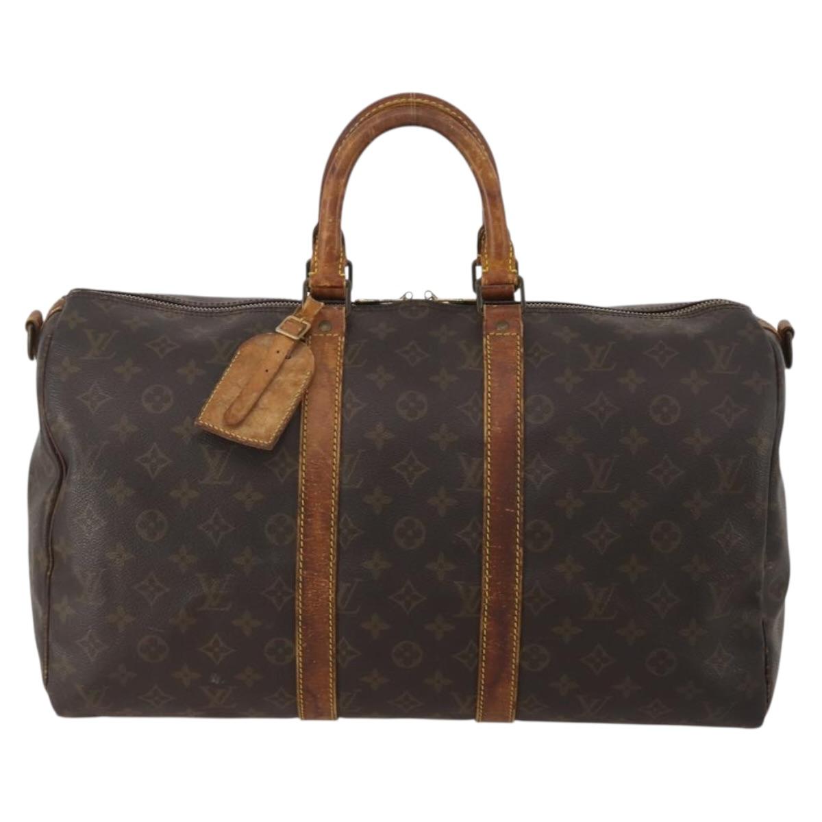 LOUIS VUITTON Monogram Keepall Bandouliere 45 Boston Bag M41418 LV Auth bs36988
