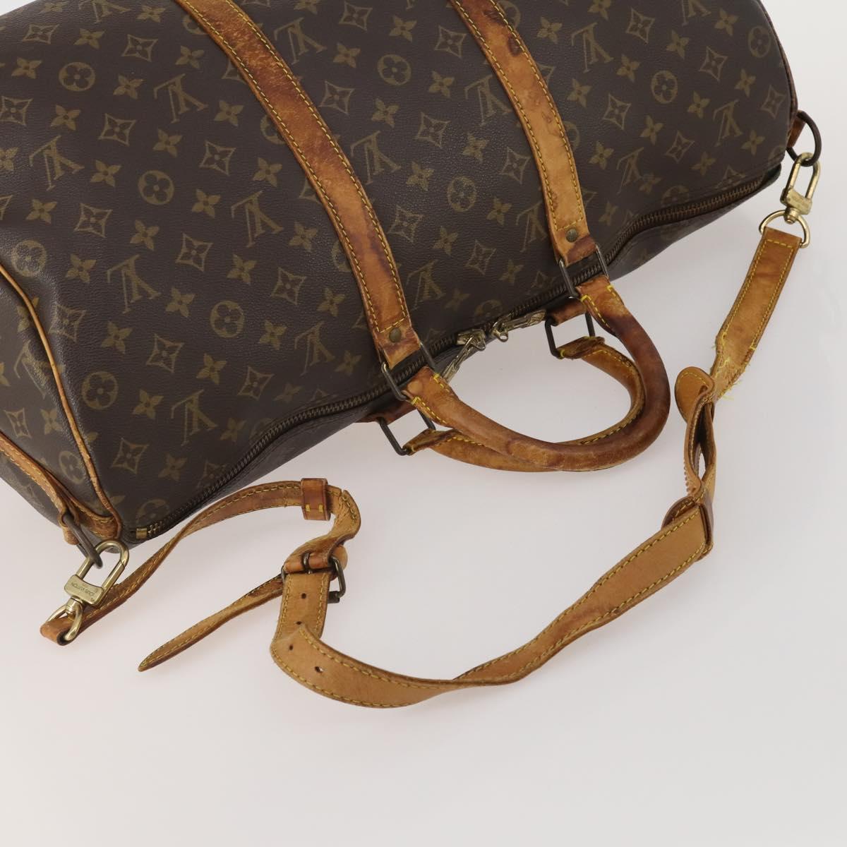 LOUIS VUITTON Monogram Keepall Bandouliere 50 Boston Bag M41416 LV Auth bs36989
