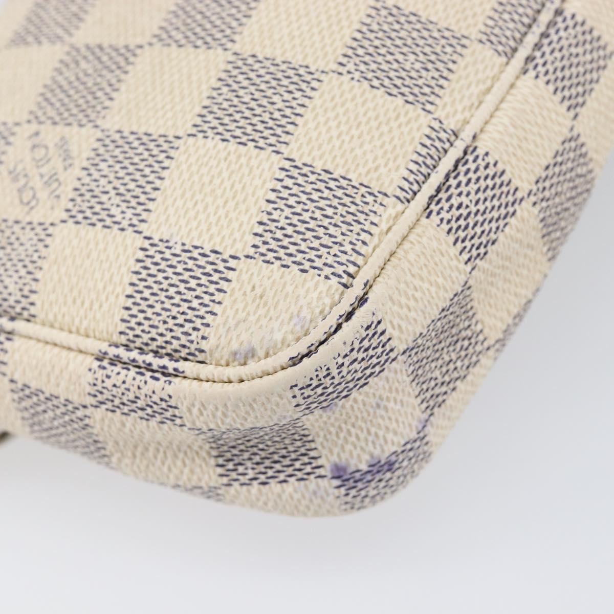 LOUIS VUITTON Damier Azur Pochette Accessoires Pouch N51986 LV Auth bs36995