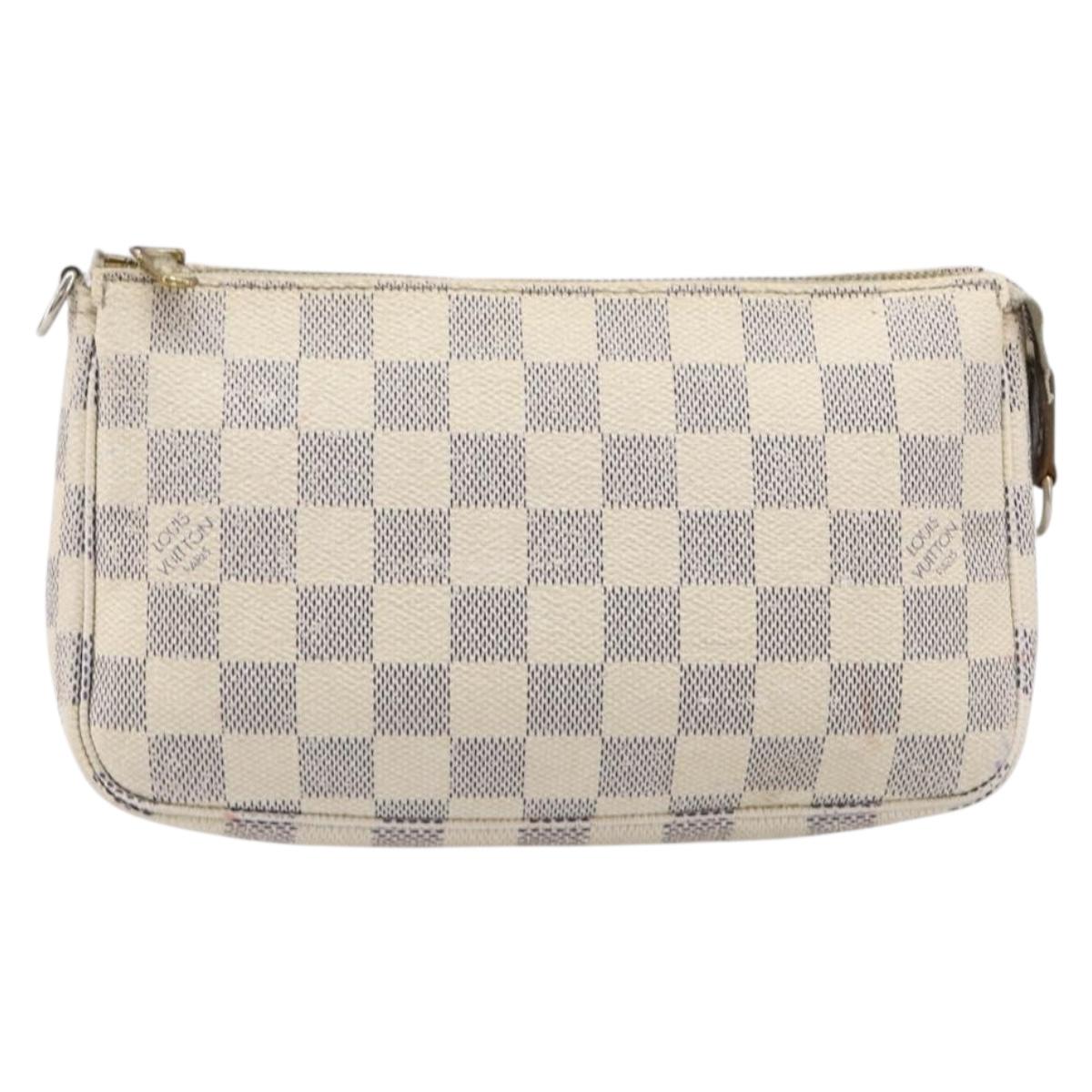 LOUIS VUITTON Damier Azur Pochette Accessoires Pouch N51986 LV Auth bs36995