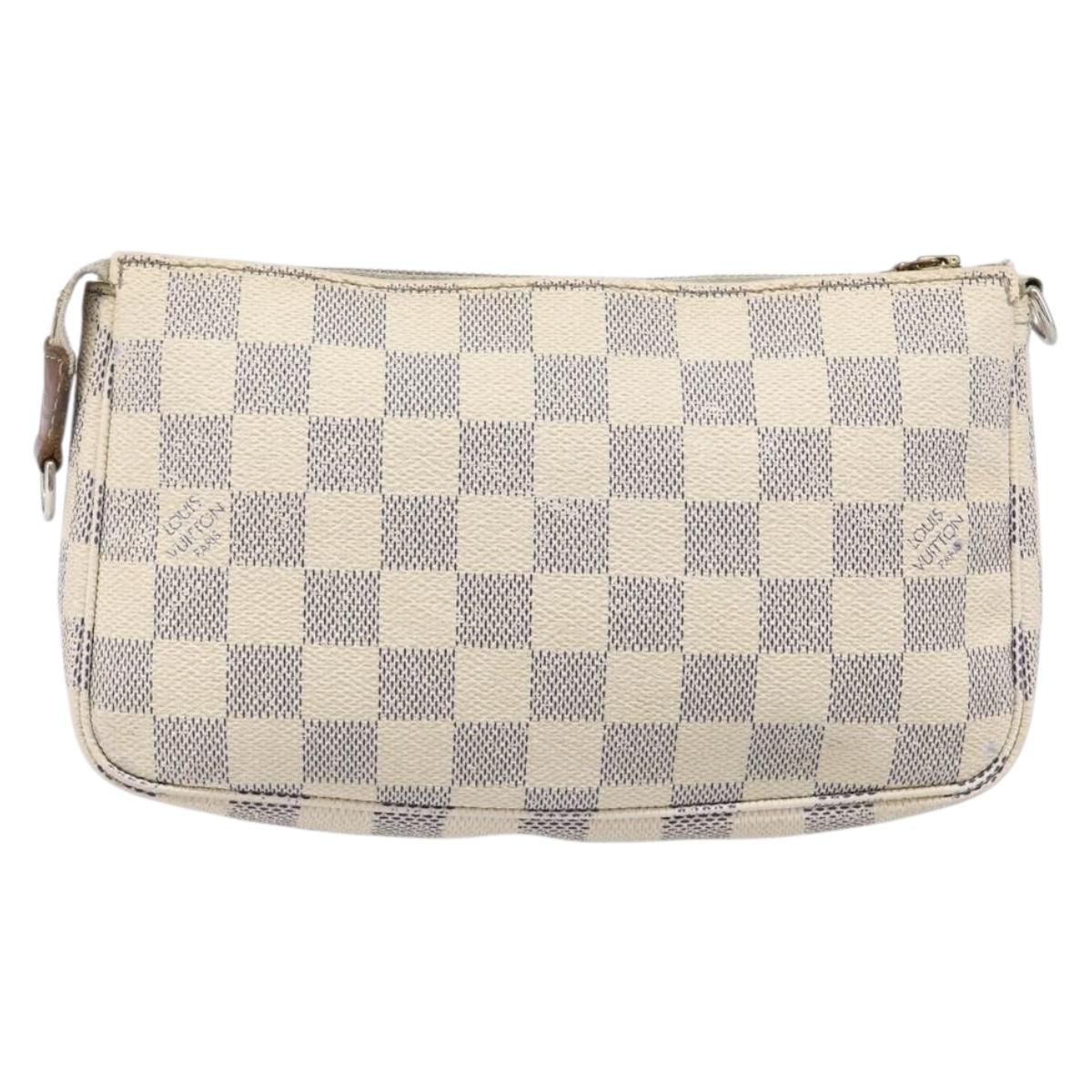 LOUIS VUITTON Damier Azur Pochette Accessoires Pouch N51986 LV Auth bs36995