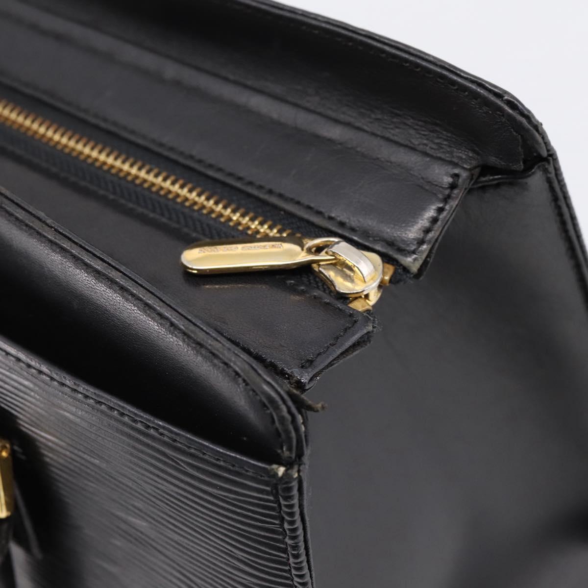 VALENTINO Hand Bag Leather Black Gold Auth bs36997