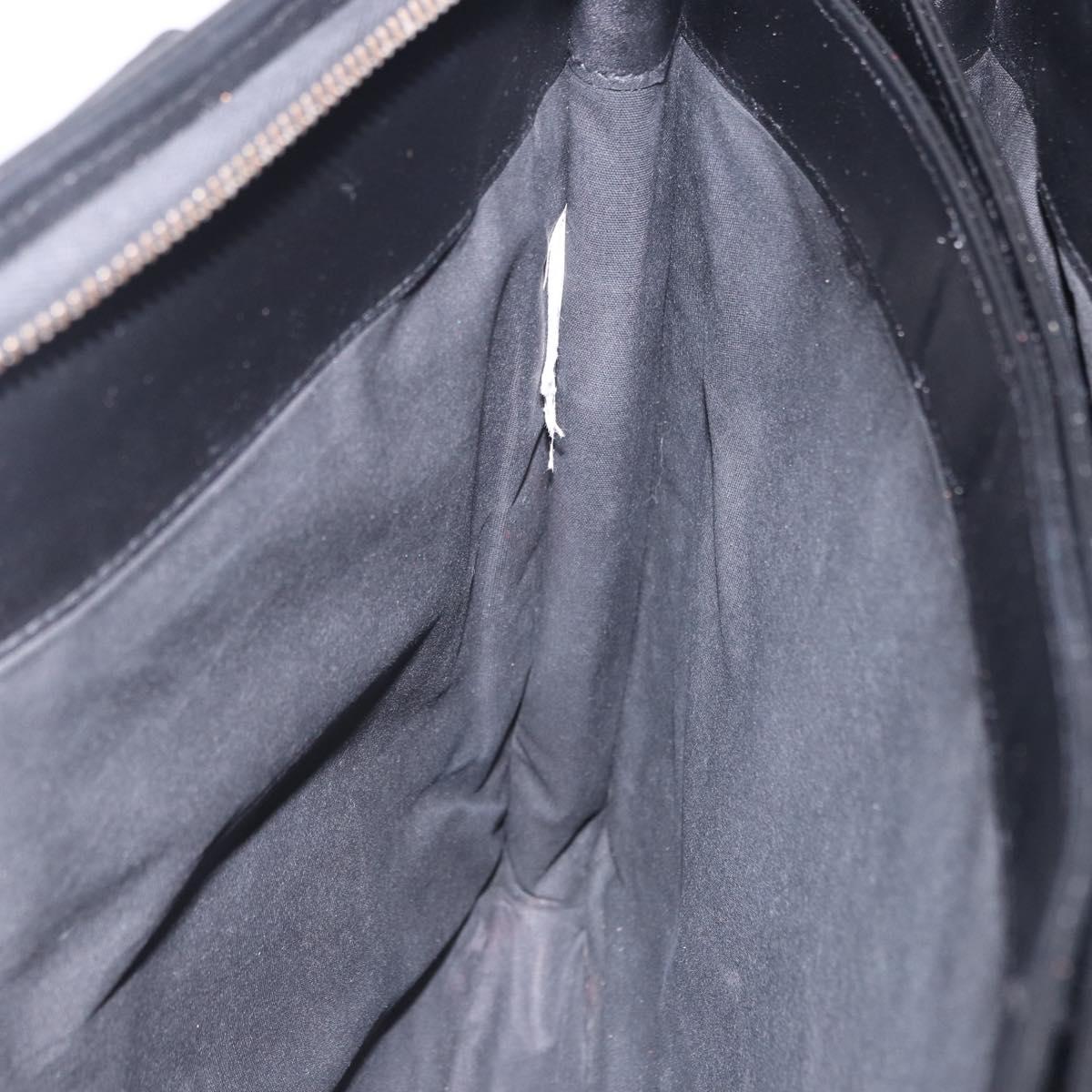 BOTTEGA VENETA INTRECCIATO Business Bag Leather Black Silver Auth bs36998