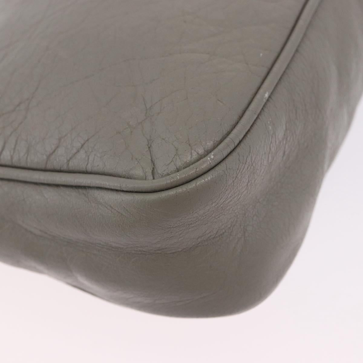 BALENCIAGA Giant Hip Shoulder Bag Leather Gray Gold 237203 Auth bs37003A