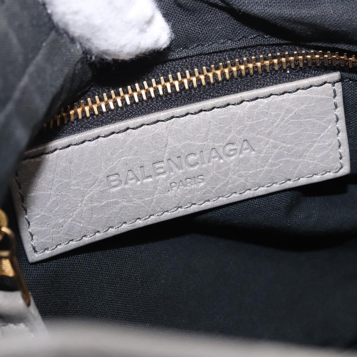 BALENCIAGA Giant Hip Shoulder Bag Leather Gray Gold 237203 Auth bs37003A
