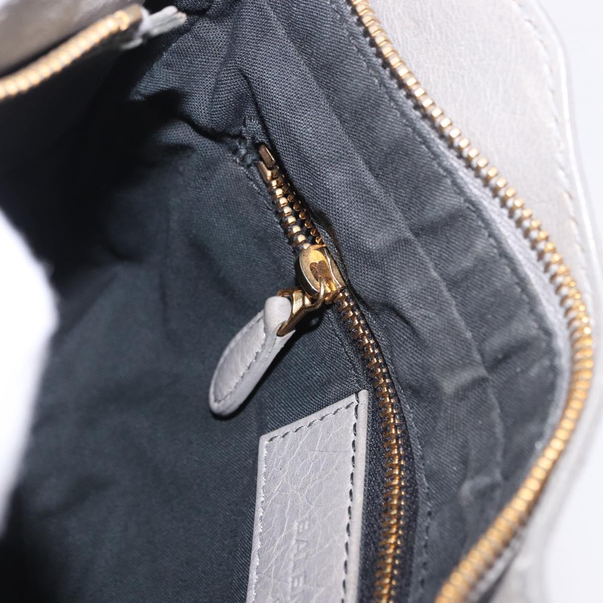 BALENCIAGA Giant Hip Shoulder Bag Leather Gray Gold 237203 Auth bs37003A