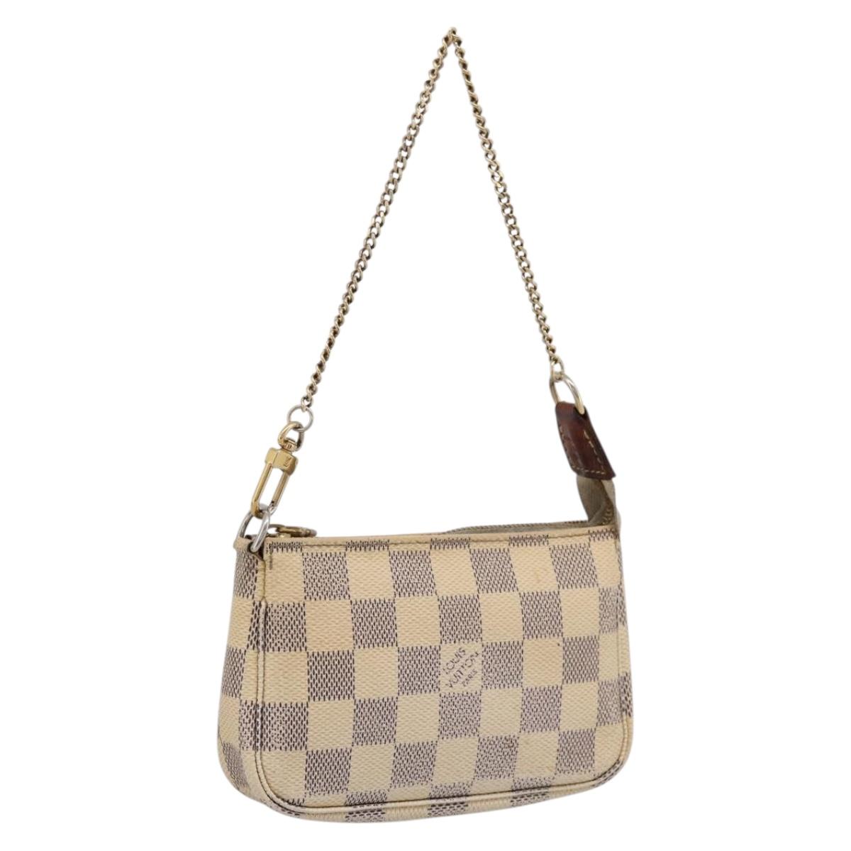 LOUIS VUITTON Damier Azur Mini Pochette Accessoires Pouch N63005 LV Auth bs37005